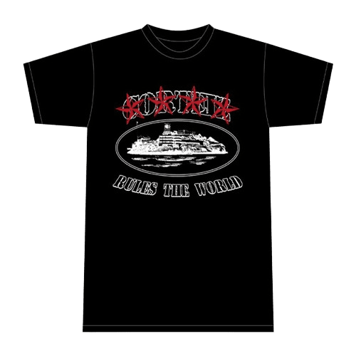 Corteiz 4Stars Alcatraz Schwarzes T-Shirt