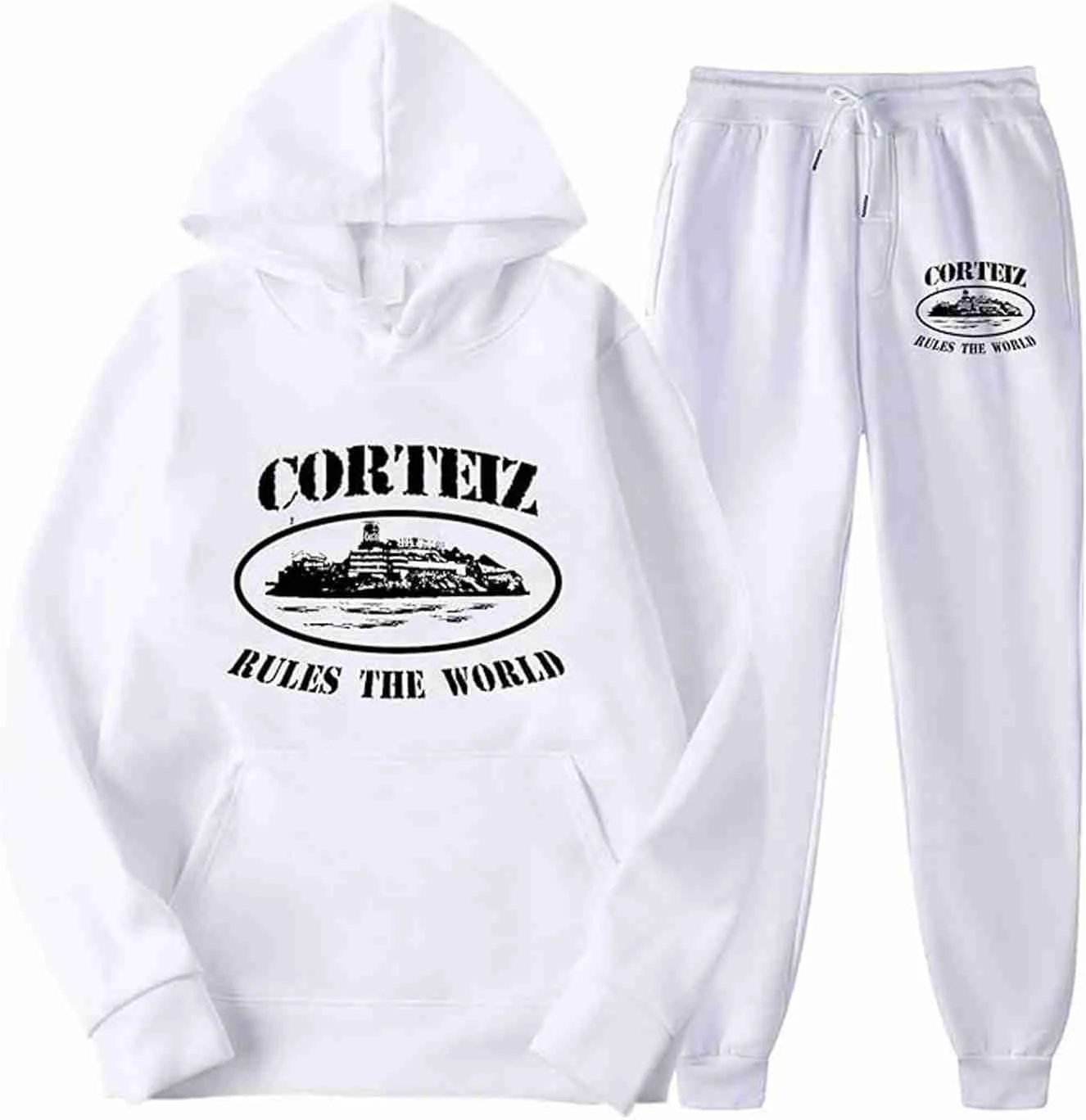 Corteiz Weißer Trainingsanzug